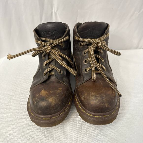 Dr Martens Boots Vintage Womens Size 6 US Made in England 4 UK Brown Y2K Grunge - Picture 6 of 15